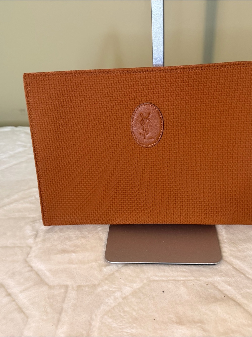Yves Saint Laurent Tan/Brown Textured Clutch - Picture 16 of 16